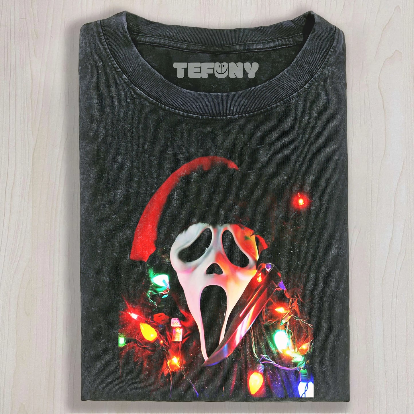 GHOSTFACE COVERED WITH CHRISTMAS LIGHTS TEE & SWEAT & HOOD