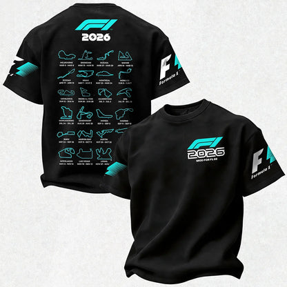 F1 2026 Calendar Printed Oversized Unisex T-shirt