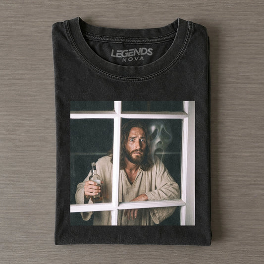 Funny Jesus With Whiskey Scream Horror T-Shirt