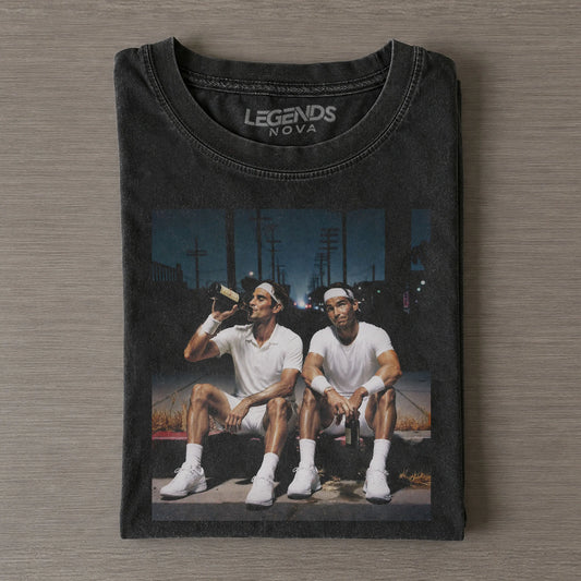 Roger Federer & Rafael Nadal Tennis legend graphic T-shirt