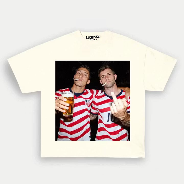 Sergiño Dest & Christian Pulisic American Soccer Style Tee 1.2