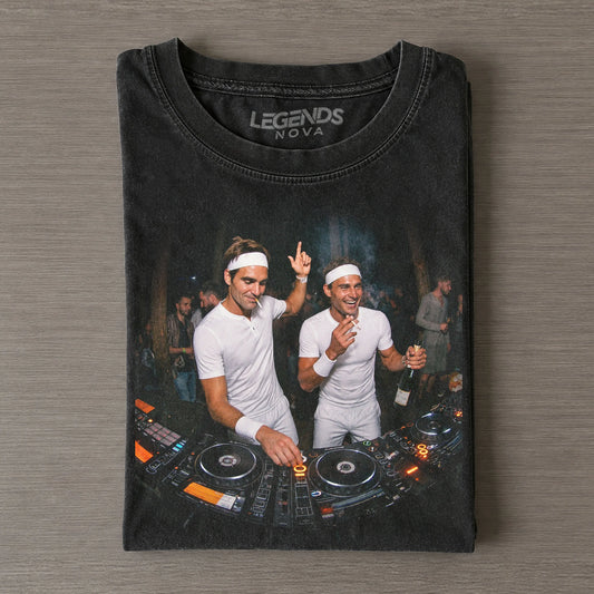 Roger Federer & Rafael Nadal Tennis legend graphic T-shirt
