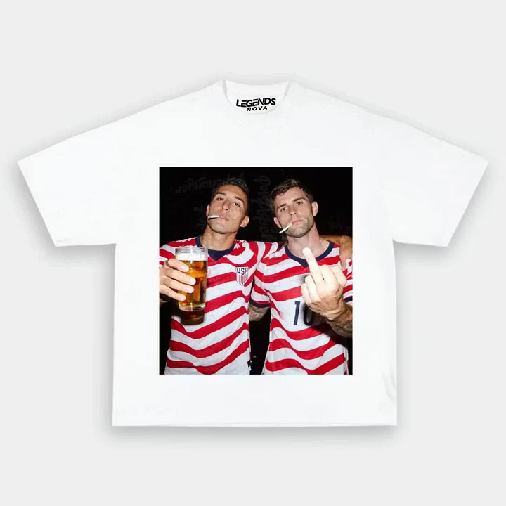 Sergiño Dest & Christian Pulisic American Soccer Style Tee 1.2