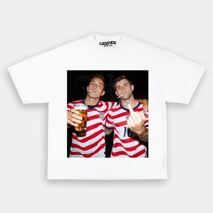 Sergiño Dest & Christian Pulisic American Soccer Style Tee 1.2