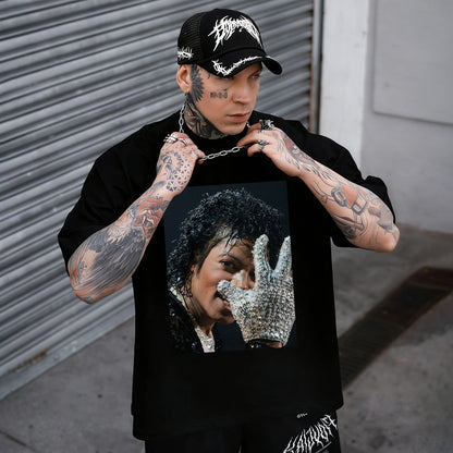 Michael Jackson With Rhinestone Glove Printed Men's T-shirt