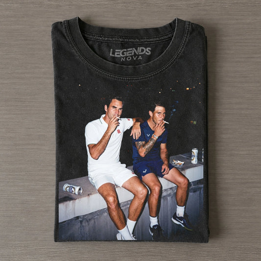 Roger Federer & Rafael Nadal Tennis legend graphic T-shirt