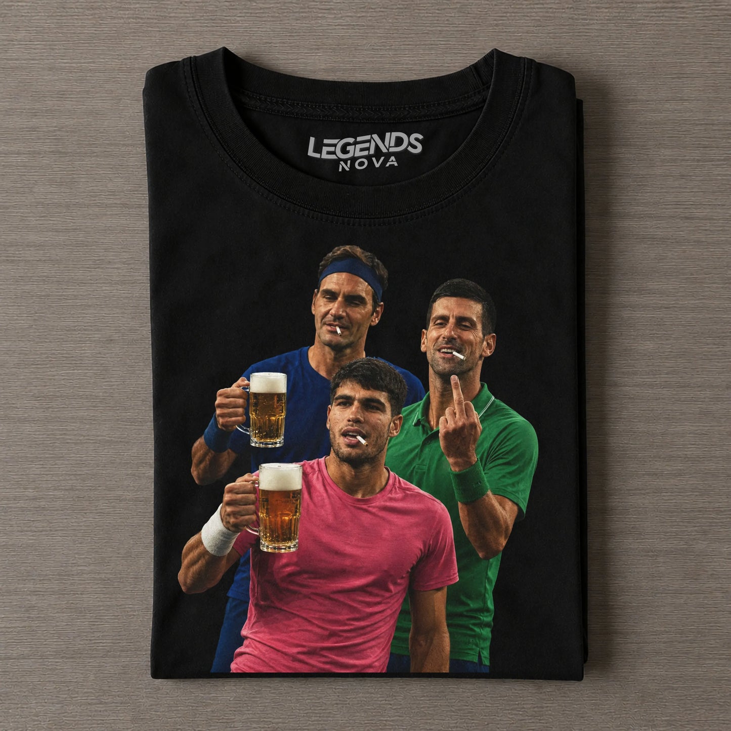 Carlos Alcaraz & Roger Federer & Novak Djokovic 2026 Vintage T-shirt
