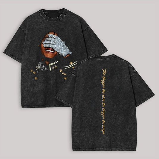 Michael Jackson Printed Unisex Washed Tee(Double-sided Print)