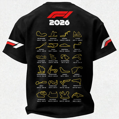 F1 2026 Calendar Printed Oversized Unisex T-shirt